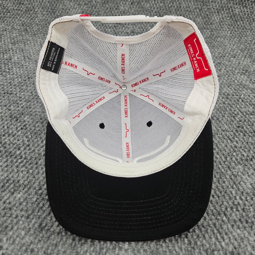 Kimes Ranch Black White Mesh Trucker Snapback Hat Longhorn Logo Western Ball Cap - Picture 6 of 8